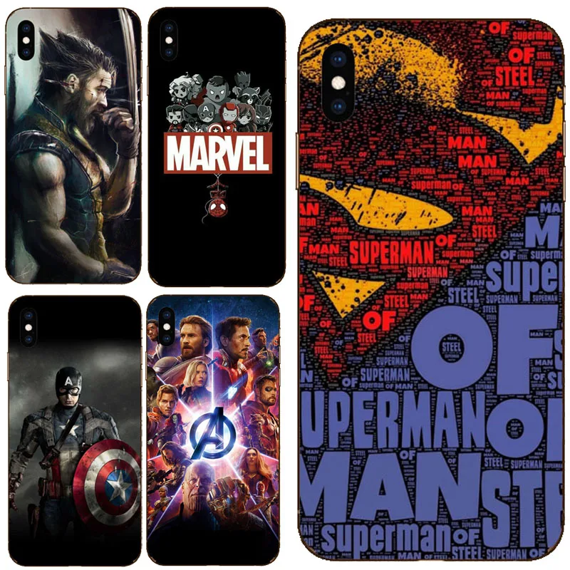 Силиконовый чехол Captain AmericaTPU для iPhone 11Pro 8 Plus X XS Max XR 5 6 6S Wolverine 7 | Мобильные телефоны