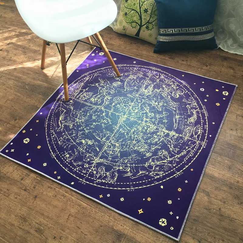 3D constellation square Carpet in the living room bedroom study computer chair cushion can be washed coffee rug | Дом и сад