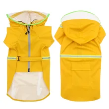 Pet Dog Raincoat Reflective Waterproof Clothes For Medium Large Dogs Golden Retriever Labrador Hooded Impermeable Rain Coat