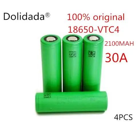 Dolidada 3,7 в 2100 мАч 18650 батарея для us18650 sony VTC4 30A Игрушки Инструменты фонарик батарея - Цвет: 4PCS