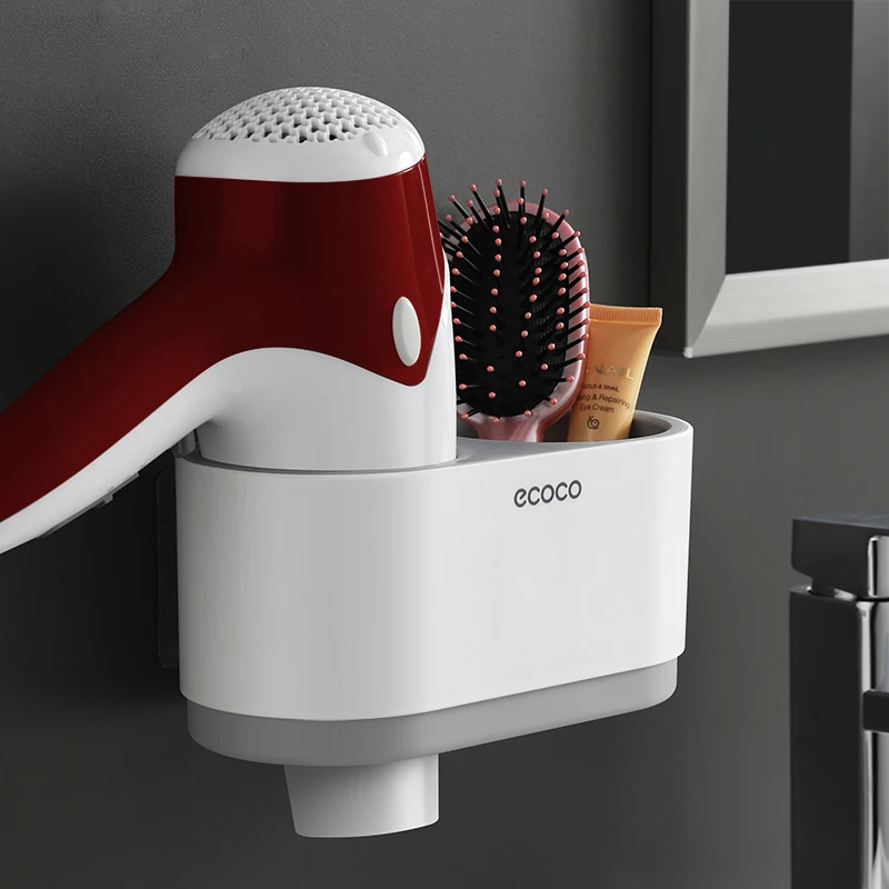 Tanie Półka łazienkowa uchwyt Do suszarki Do włosów zestaw półka ścienna akcesoria łazienkowe półki uchwyt Do przechowywania suszarki Do włosów nie wierć