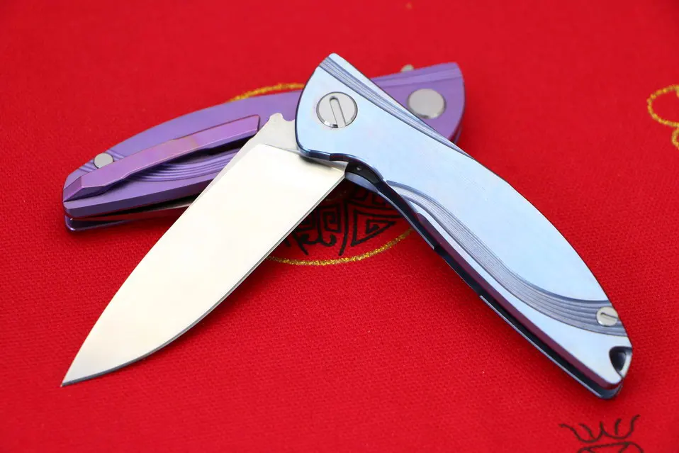 LOVOCOO NEON D2 лезвие титановая ручка Флиппер Складной нож Открытый Кемпинг охотничий Карманный фруктовый подарок Ножи EDC инструменты для выживания