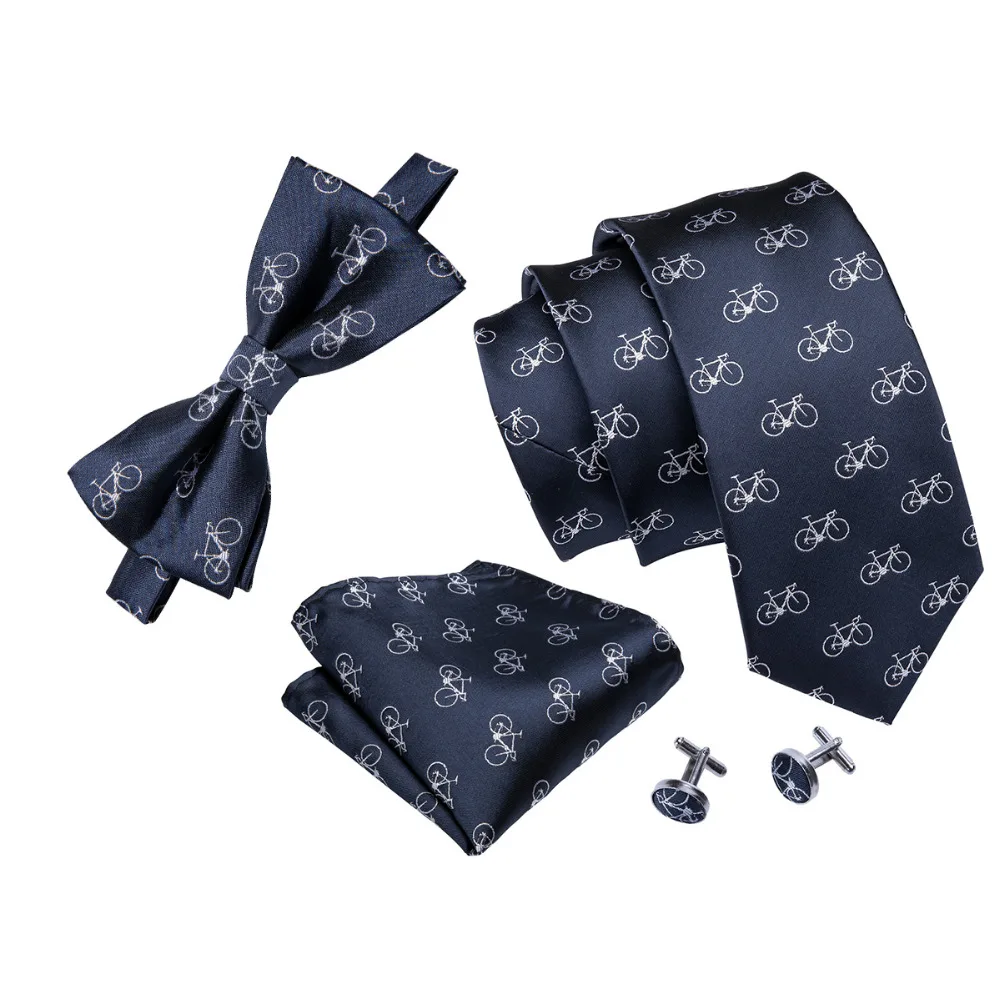 Модные галстуки бабочки Barry.Wang из 100% шелка для мужчин синий мультяшный галстук
