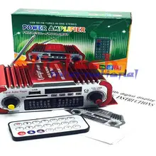 DHL или FedEx 10 шт. автомобильный усилитель MP3 FM/USB плеер цифровой дисплей усилитель мощности с пультом дистанционного управления красный синий