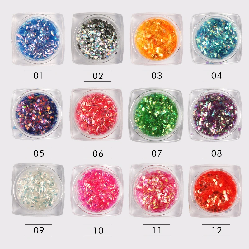

FWC 1 Box 2g Fish Scale Nail Sequins Nail Art Glitter Rhombus Tips Manicure Nail Art Decorations 12 Colors For Choose