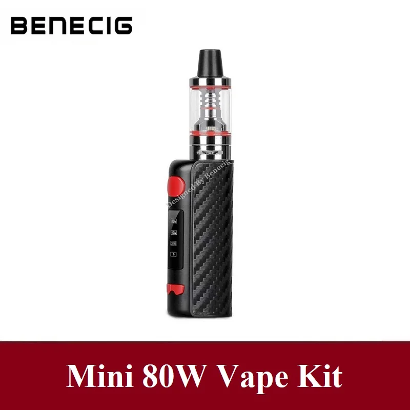 

Original Benecig Mini 80W Starter Vaper Electronic Cigarette Vaporizer 1600mAh Battery Box Mod Portable E Cigarette Vape Kit