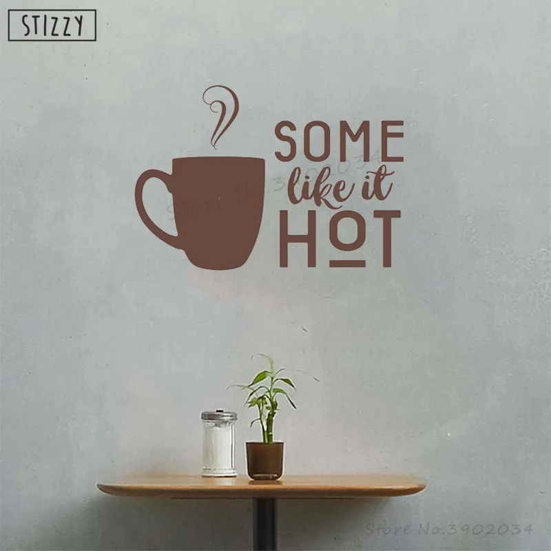 STIZZY Wall Decal Coffee Cup Kitchen Wall Stickers Quote Some Like It
