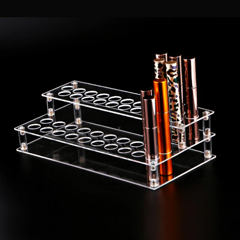 

Transparent Clear Acrylic 41-Hole Lipstick Lip Gloss Nail Polish Cosmetics Makeup Organizer Box Case Display Holder Rack Stand