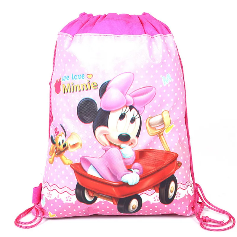 Модная Портативная сумка для обуви с рисунком Микки и Минни; спортивная сумка для хранения; мешки для пыли с завязками; Нетканые пляжные рюкзаки для путешествий - Цвет: A