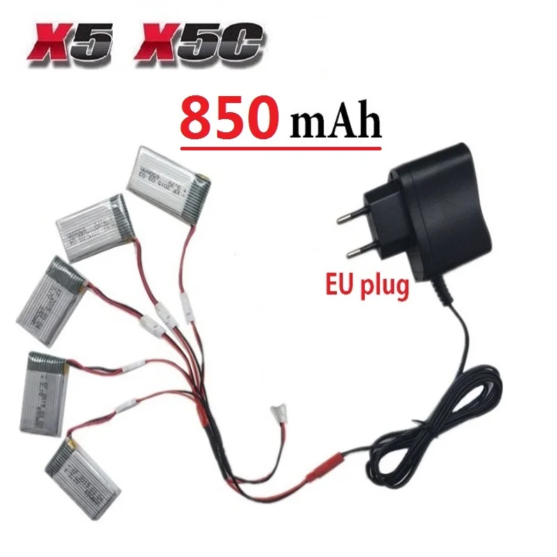 Teeggi 850mAh 3.7V LiPo Battery + Euro Plug AC Charger for SYMA X5C X5 X5SW X5HW X5HC RC Drone Quadcopter Spare Battery Parts Teeggi 850mAh 3.7V LiPo Battery + Euro Plug AC Charger for SYMA X5C X5 X5SW X5HW X5HC RC Drone Quadcopter Spare Battery Parts