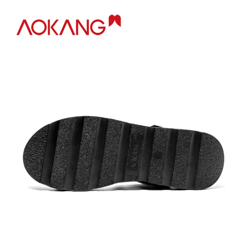 AOKANG/женские спортивные сандалии на танкетке женская обувь платформе пляжная с