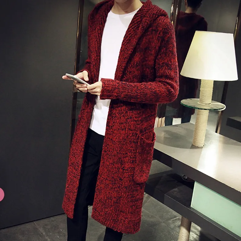 

2019 Spring Men's Medium-to Long-range Cardigan Fashion Loose Sweater Coat Casual Men's Knitwear Coat
