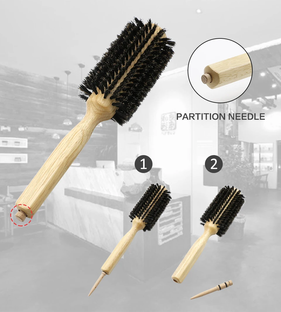 Cerdas Round Brush Removível Cauda Profissional Cabeleireiro