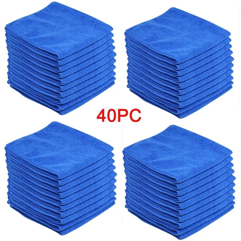 Чистящее полотенце 40 шт. 40x40 см синий автомобиль детализация Mirofiber Мягкий лак ткани dyproship 19M7