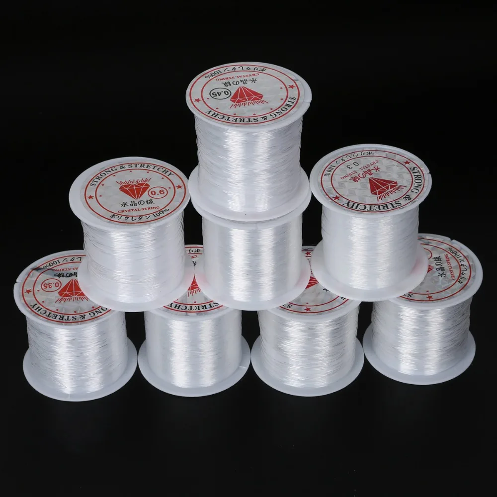 100-20meter 0.2-0.6mm Transparent Non-Stretch Strong Fish Line Beading  Crystal Rope Nylon Wire String For Jewelry Making Finding