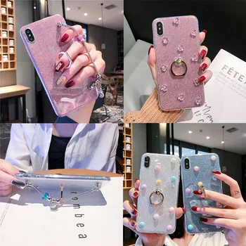 

for iPhone 7 8 Plus XS Max XR X Case for iPhone 4 4S 5 5S 5G 5C 6 6S Plus Glitter Finger Ring Holder Case Cover iphone 6 case