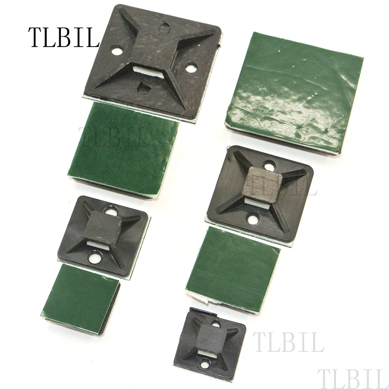 20//25//30//40mm White Cable Tie Mounts Clip Rectangle Wire Clamp Self-adhesive