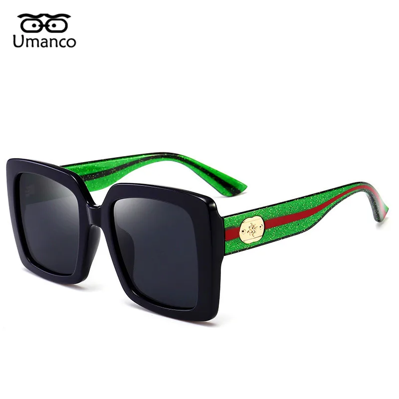 Umanco, высокое качество, квадратные солнцезащитные очки для женщин и мужчин, Ретро стиль, модные пластиковые солнцезащитные очки, мужские очки для вождения, женские негабаритные оттенки - Цвет линз: 04