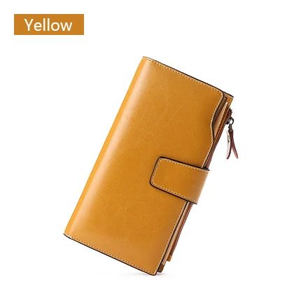 SENDEFN женский длинный винтажный женский клатч женский кошелек на молнии кожаная сумка для денег многофункциональная сумка для женщин 5156A-6 - Цвет: Yellow