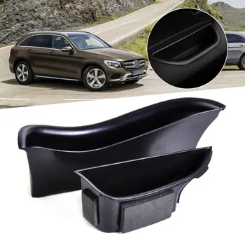 

CITALL 2Pcs Front Door Armrest Storage Box Holder Container With Rubber mat Fit for Mercedes-Benz C-class W205 2014 2015