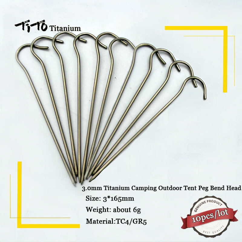 10pcs Titanium Alloy Ti Tnt Peeg nail Outdoor Camping