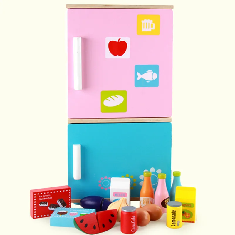 Новые деревянные детские игрушки деревянный холодильник игрушки Наборы