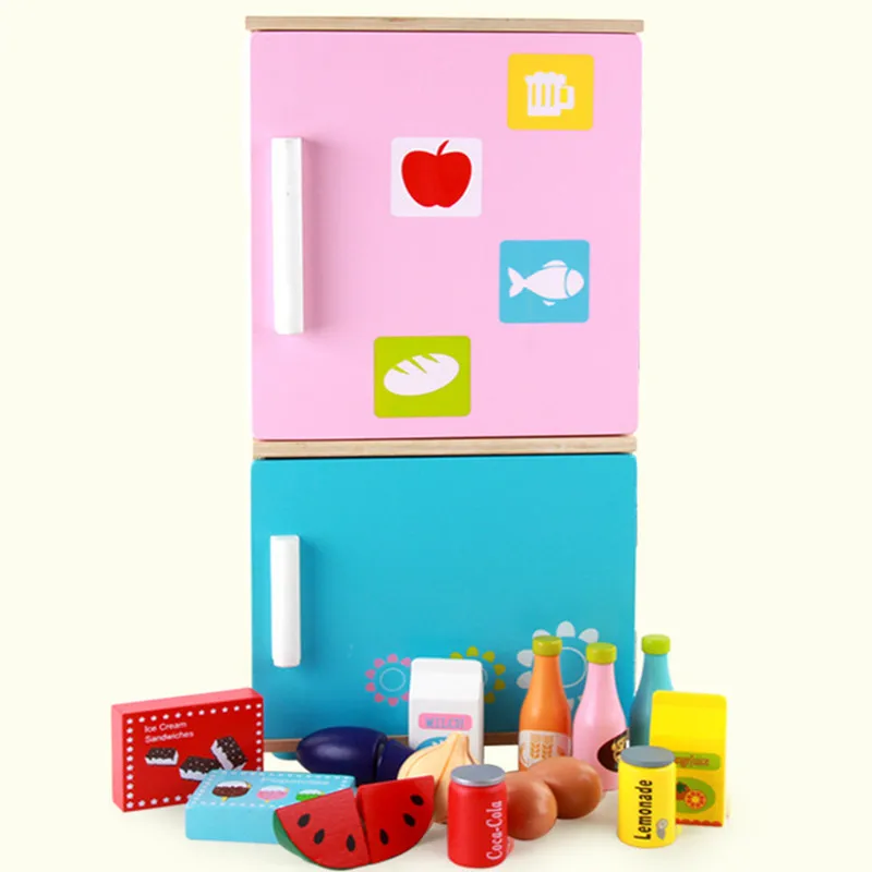 

New Wooden Baby Toys Wooden Refrigerator Toys Sets