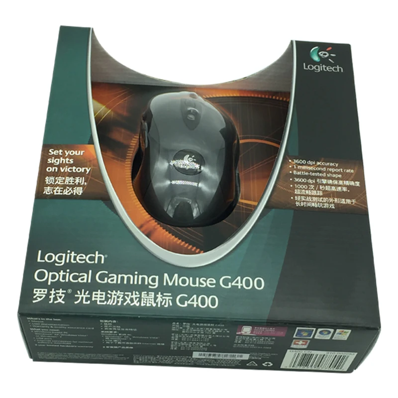 Logitech-光ファイバーゲーミングマウスg400,有線,プロフェッショナルプレーヤー,gmaingブランド,小売パッケージ付き,100%  オリジナル AliExpress