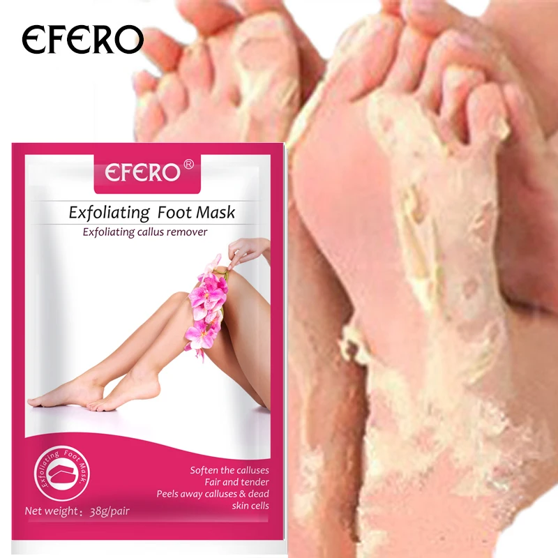 

efero 2pcs=1pair Peeling Foot Mask Socks for Pedicure Exfoliating Feet Mask Remove Dead Skin Cuticles Baby Feet Rose Foot Mask