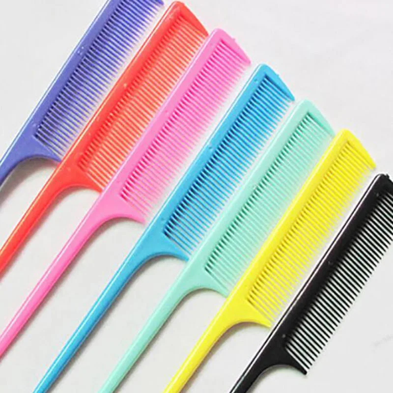 

1 Pc New Professional Hard Carbon Cutting Comb Heat Resistant Salon Hair Trimmer Brushes Metal Pin Tail Antistatic Comb