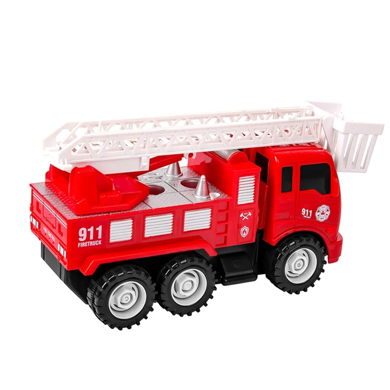 

Diy Inertia Disassembly Fire Truck Mini Ladder Fire Truck Toy Children Simulation Fire Truck Classic Toys For Children