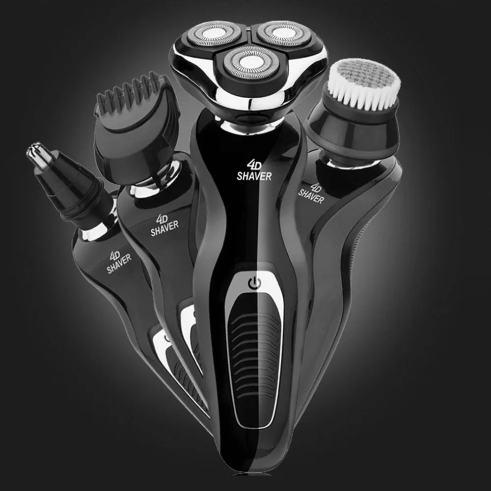 4D электробритва для всего тела, перезаряжаемый триммер для волос с тремя плавающими головками, бритва, станок для бритья бороды, 4D плавающий Rasoir XK-300