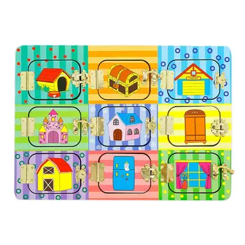 

Wooden Locks Board Puzzle Hand-eye Coordination Early Learning Educational Toys Birthday Gift for Children Toddler Kids