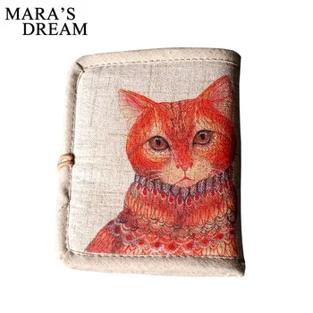 

Mara's Dream 2018 Personalized Hand-painted Chinese Style National Wind Wallet Canvas Features Arts Lotus Pankou Purse Short