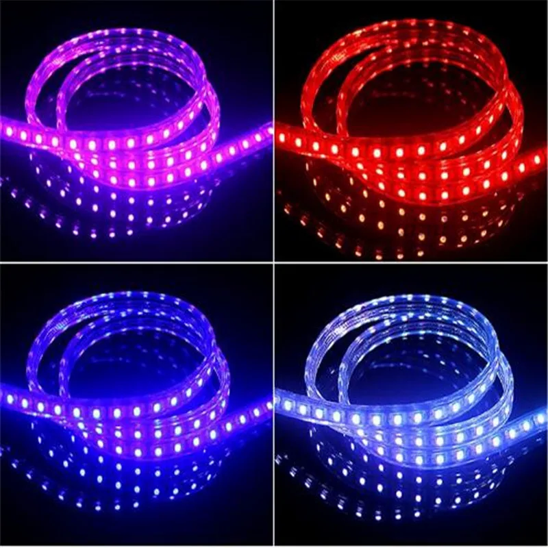 Высококачественный Светодиодные ленты 10 м рулон 220V16 цвет RGB потребление Высокая яркость 60 светодиодный/m IP65 доказательство воды 5050 Светодиодные ленты прямо с фабрики