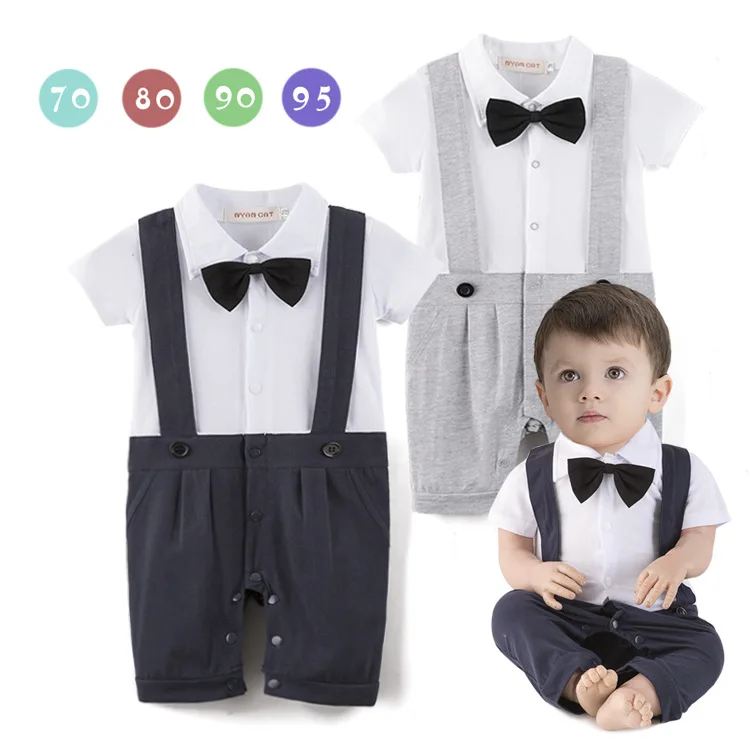 New 2017 Baby Boy Gentleman Clothes Rompers Baby Clothing Set Newborn
