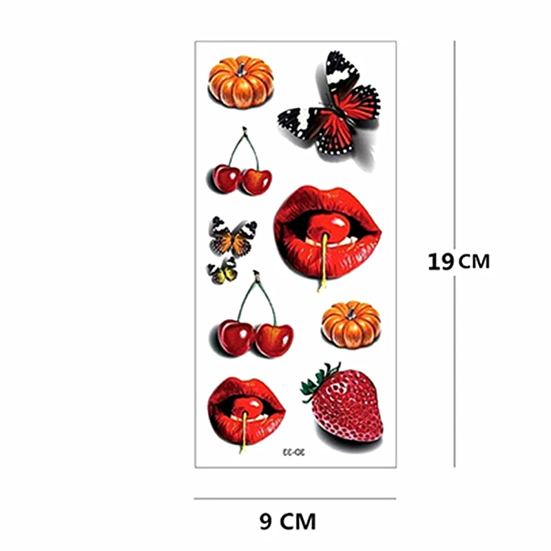 Nu-TATY Сексуальная красная помада вишня временная татуировка боди-арт флеш-тату наклейка s 19*9 см водостойкая Татуировка домашний декор наклейка на стену