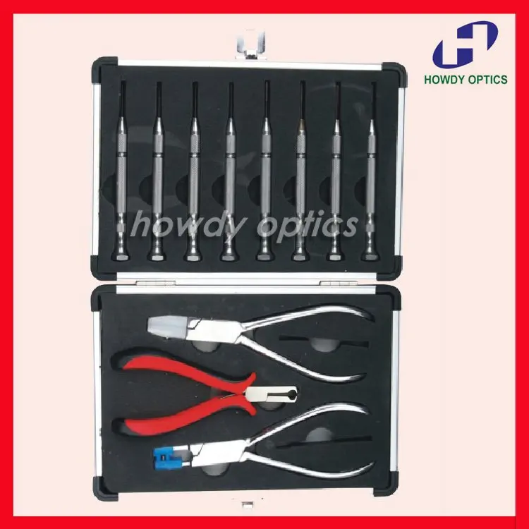 

No.7093 Plier set for rimless frames screwdriver hand tool set glasses repairing tools