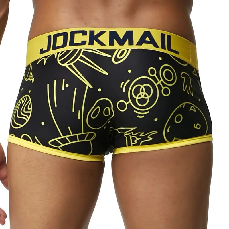 Бренд jockmail, сексуальное мужское нижнее бельё, мужские боксеры игривый печатных нижнее белье боксер самакуэка Мужские Трусы calzoncillos слипы, Лидер продаж