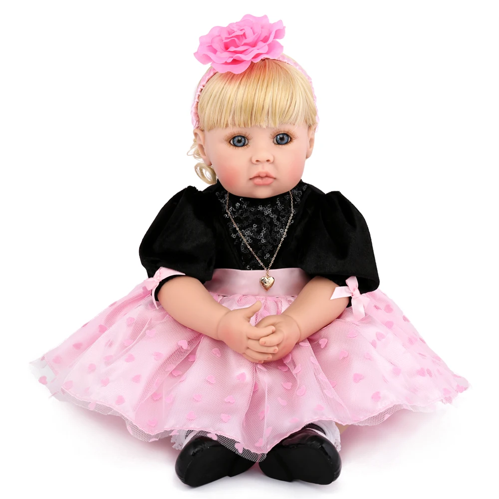 

High-end 50cm newborn silicone reborn baby dolls blonde hair toddler lifelike princes toddlers handmade babies dolls play house