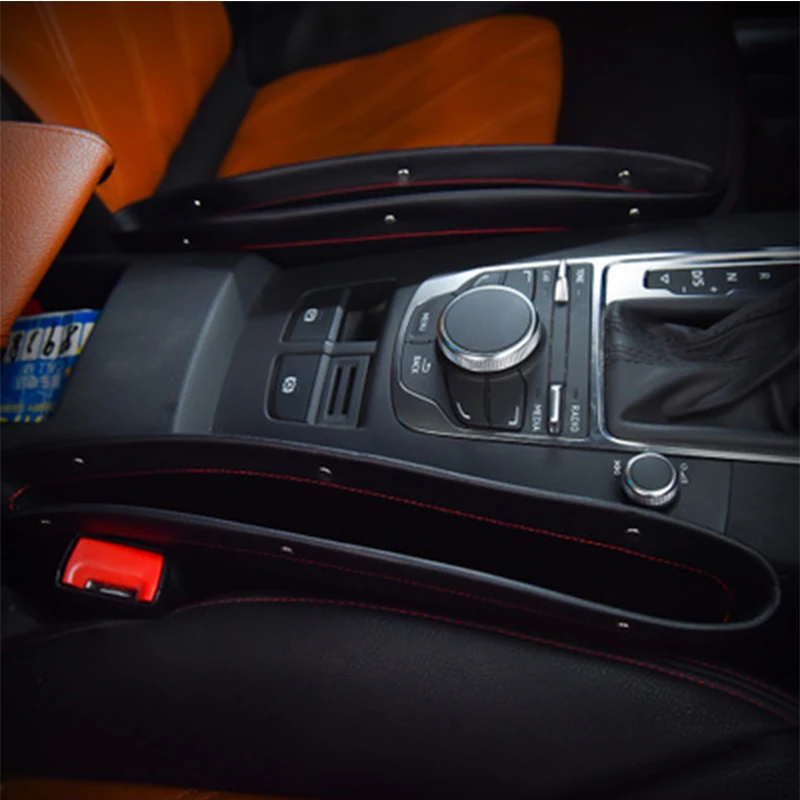 Car Seat Crevice PU Leather Leak-Proof Storage Box for Abarth Mazda 6 CX-5 Kia Ceed Rio 3 4 Cerato Picanto Sorento Mini Cooper