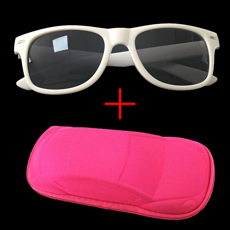 Longkeader классические детские солнцезащитные очки для мальчиков и девочек, детские солнцезащитные очки, крутые зеркальные очки UV400 с футляром, чехол - Цвет линз: whitegray ad rosecas