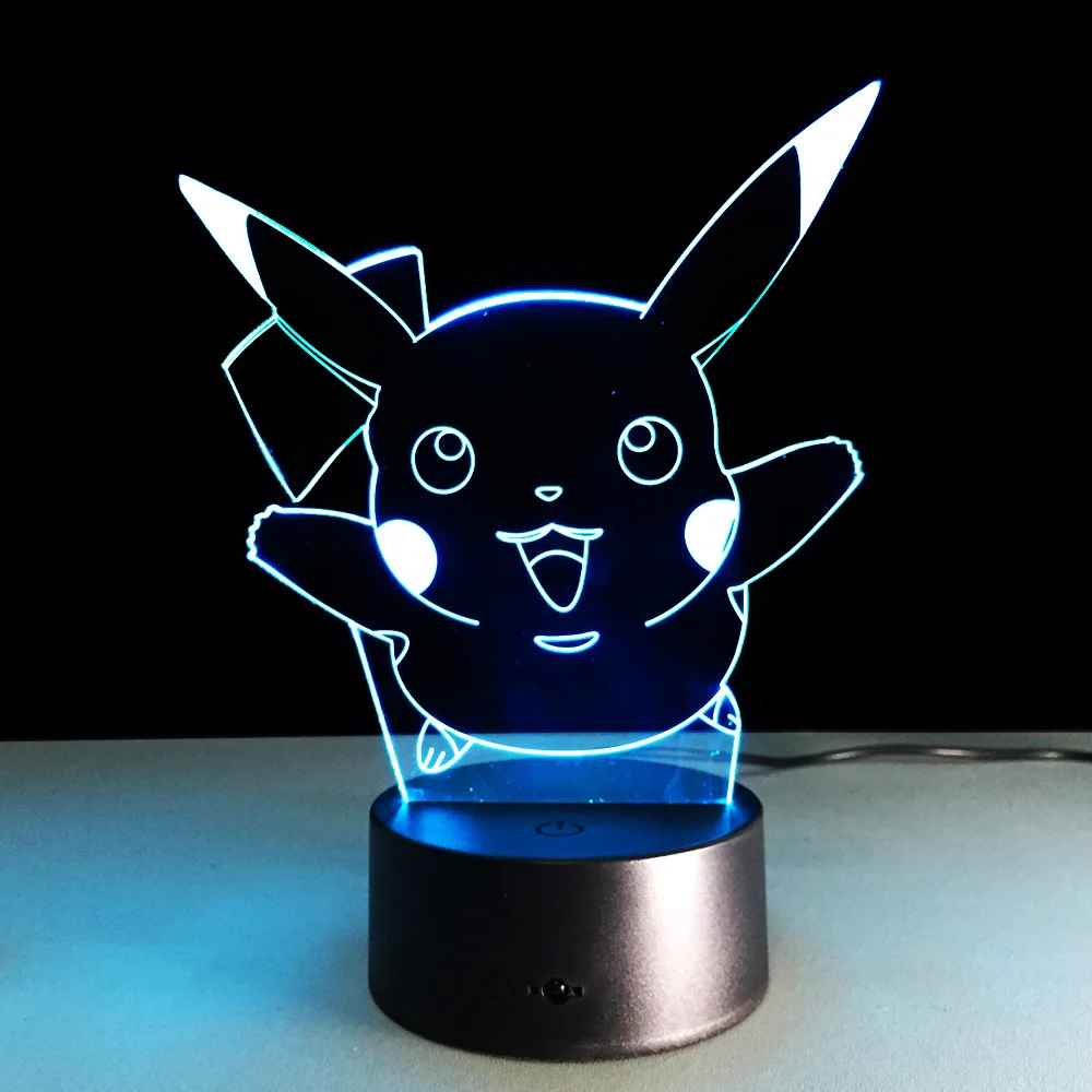  POKEMON Umbreon PIKACHU EEVEE CHARMANDER SQUIRTLE LED Night light Colorful Bed Lamp Illumination Li