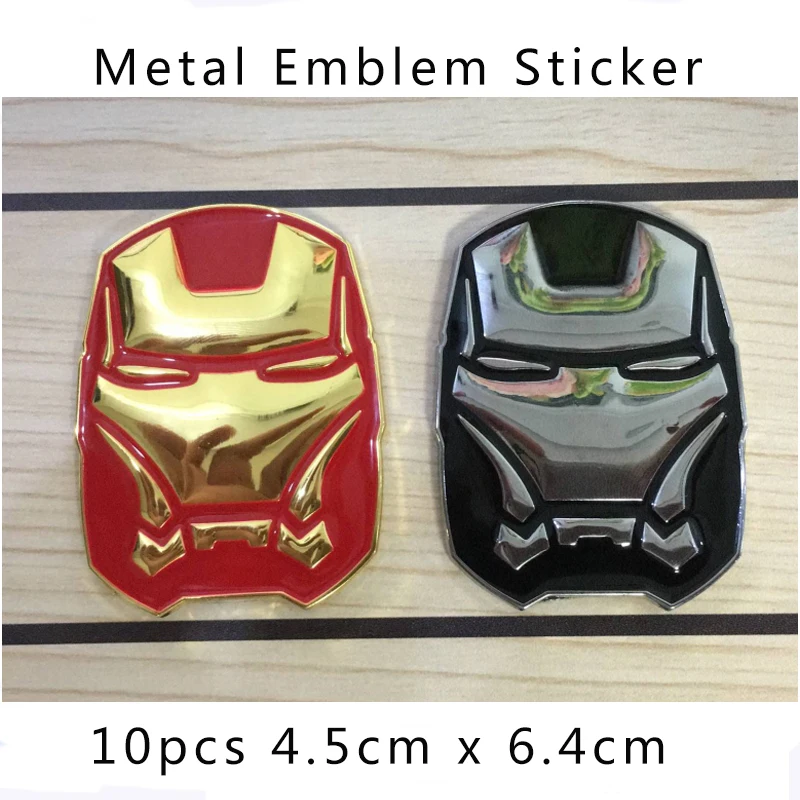 Wholesale 10pcs Car Styling Auto Emblem 3D Sticker Logo Iron Man car