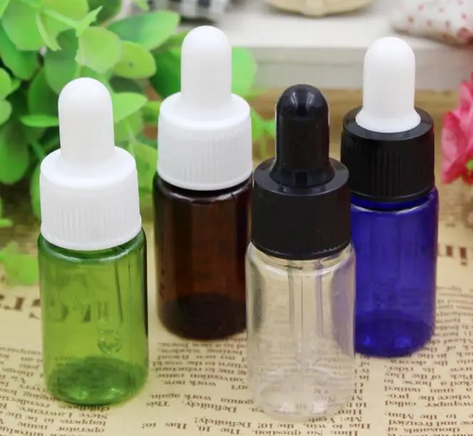 

5pcs/lot 10ml Empty PET Dropper Oil Essential Bottle In Refillable Drop Liquid Pipette Bottles