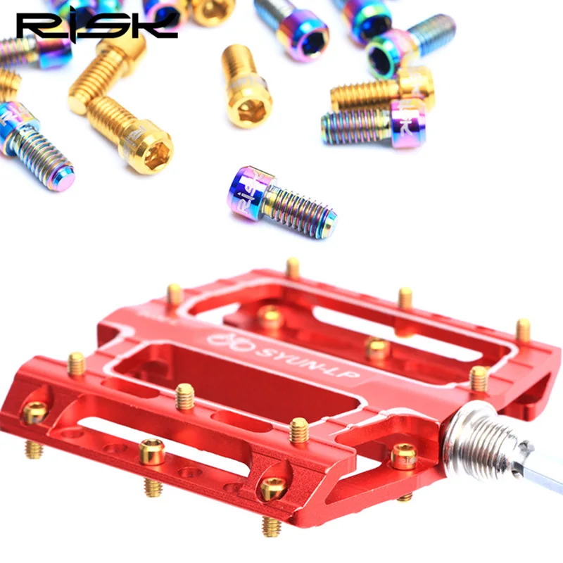 Risk Titanium Bicycle Pedal Bolts Mtb Road Bike Pedal Antislip Screws