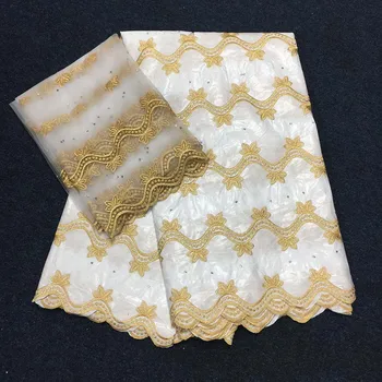 

White african guinea bazin riche fabric set with 2yard french net lace for blouse 2018 latest bazin riche getzner HSA1-2