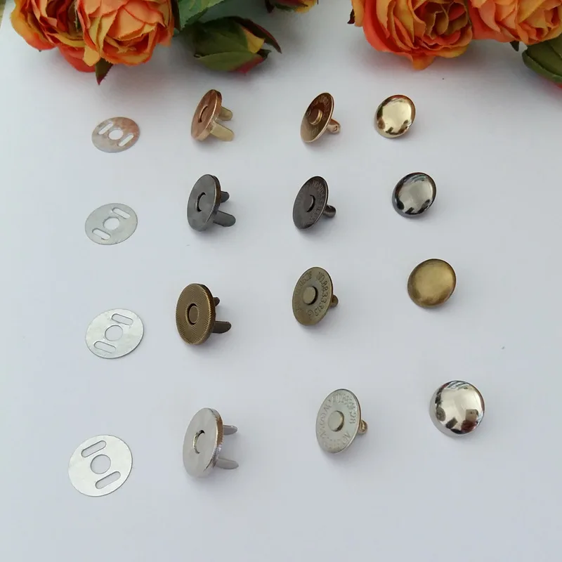 

20 Sets 14mm Bag Purse Clasps Strong magnetic Buttons Single rivets Magnetic Metal Snaps Fasteners Handbag Buttons