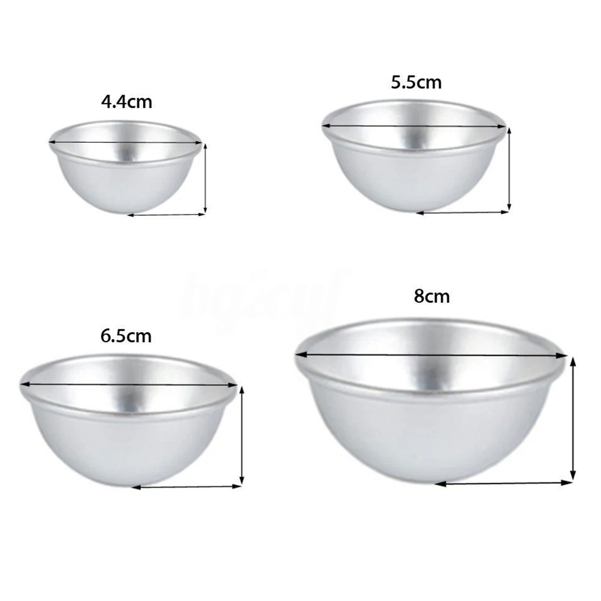 JX-LCLYL 4 Set 4 Sizes New Aluminium Metal Bath Bomb Mold Fizzy Crafting DIY Mould Tool