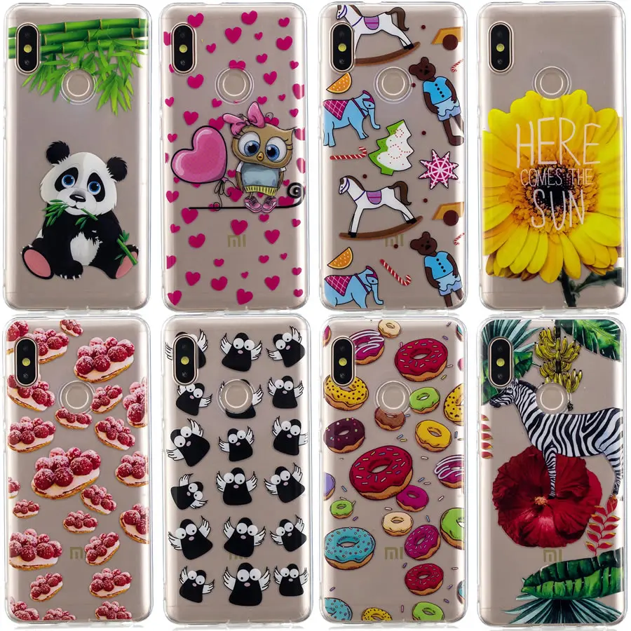 

Case for Xiaomi Redmi Note 5 6 Pro 5 Plus Case Soft Transparent Cartoon Pattern Silicone for Xiaomi Mi A2/6X A1/5X Cover